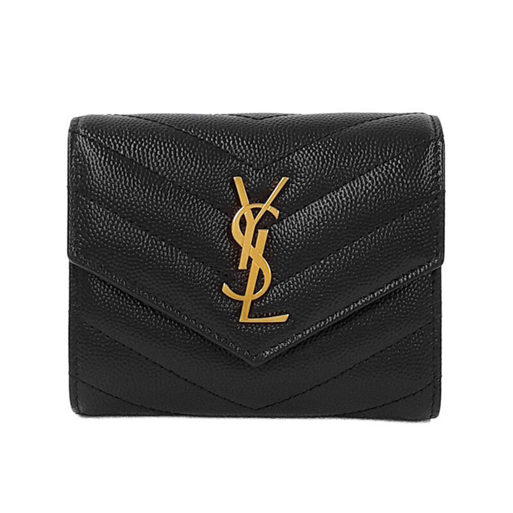 SAINT LAURENT Paris Monogram Multifold Wallet Tri fold Short